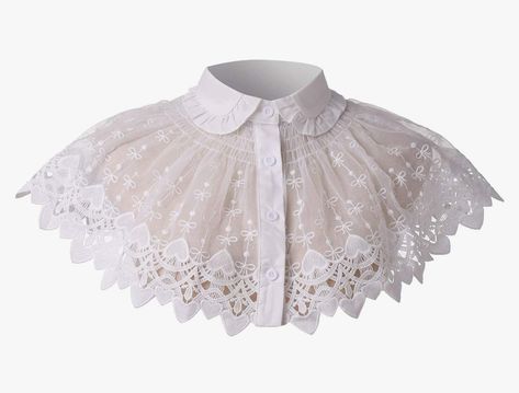 20.00 Elizabethan Ruff, Dickey Collar, Collar Outfits, Shawl Top, Ruff Collar, Gothic Lace, Lace Cape, Period Dress, Lace Neck