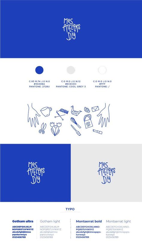 BleuNeon - studio graphistes Nantes Blue Website Design Inspiration, Blue And White Branding, Craft Branding, Blue Website Design, Graphic Design Branding Identity, Logo Layout, Visual Identity Design Branding, Blue Graphic Design, Blue Branding