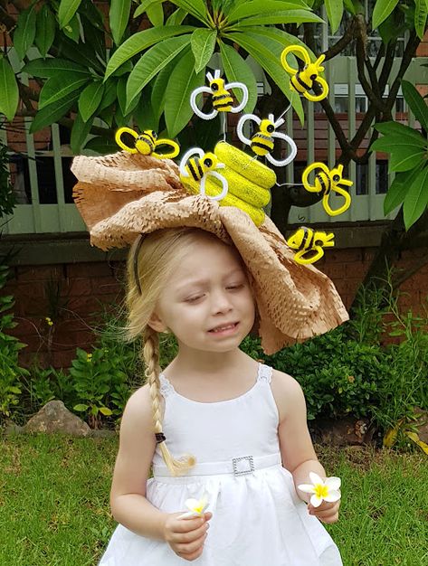 Spring Hat Ideas, Spring Hats For Kids Diy, Crazy Hat Day Ideas For Kids Diy, Easter Hat Parade Ideas Schools, Spring Hat Parade, Merry Birthday, Easter Hat Parade, Easter Bonnets, Bee Hat