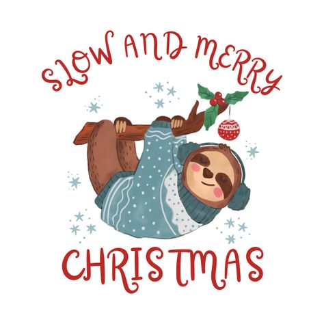 Lazy Christmas, Christmas Sloth, Christmas T Shirt Design, Snoopy Christmas, Cute Sloth, Christmas Designs, Kids Magnets, Case Stickers, Phone Case Stickers