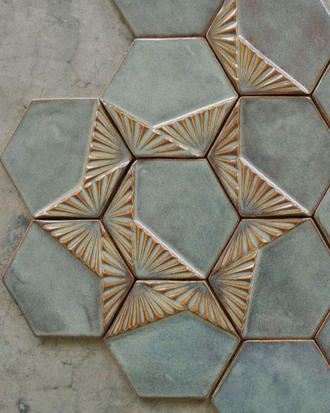 Star Tile ✨ Nature-Inspired Handcrafted Tiles | One of the most amazing things about what we create is that one tile design can create infinite patterns. This is Uchiwa in Shasta glaze.... | Instagram Yucca Valley California, Star Tile, Co Creation, Mosaic Tile Backsplash, 3d Wall Tiles, Handcrafted Tile, 3d Tiles, Mosaic Tile Art, Yucca Valley