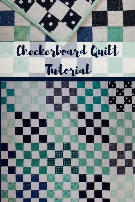 Checkerboard Quilt Pattern Free, Checkerboard Quilt, Baby Quilt Tutorials, Postage Stamp Quilt, Baby Quilt Pattern, Fat Quarter Quilt, Baby Quilt Patterns, Upcycle Sewing, Beginner Quilt Patterns