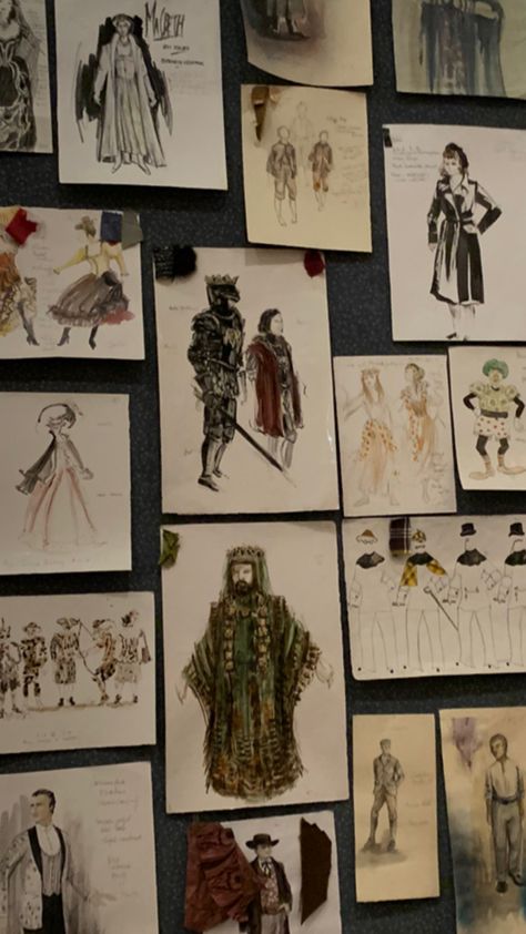 Costume Design Theatre Aesthetic, Costume Department Aesthetic, Costume Room Theatre, Costume Design Mood Board, Theatre Costume Aesthetic, Theater Costume Designer Aesthetic, Costume Shop Aesthetic, Film Costume Designer Aesthetic, Theatre Aesthetic Drawing