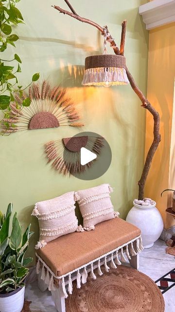 tanu on Instagram: "DIY-Boho hanging light 
Transformed the sieve into this beautiful boho hanging light ✨
Let me know if you liked the idea 😊 
Also share it with your friends and family if they find it useful 🙌🏻

#diy #diyprojects #makeover #upcycle #diyhomedecor #bohostyle #bohohomedecor #homedecor #homedecorideas #reels #reelsinstagram #trashtotreasure #diyhanginglight #diycrafts" Diy Hanging Light Shade, Diy Lamp Shade Makeover Boho, Stump Art, Diy Hanging Light, Lampshade Makeover, Painting Lamp Shades, Hobby Ideas, Diy Boho, Diy Lamp Shade