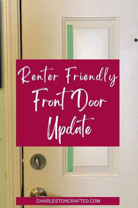 Elevate your rented home's curb appeal with our budget-friendly front door update ideas! Discover DIY projects to refresh your entryway without permanent changes. Make a stylish statement with ease. Whether you opt for removable window films, decorative door wreaths, or temporary door decals, these ideas will add personality to your space without risking your security deposit. Explore these creative solutions to enhance your home's first impression. Renter Friendly Door Makeover, Privacy For Front Door, Front Door Refresh, Door Cover Up Ideas, Apartment Door Decor Entrance, Washi Tape Door, Front Door Update, Apartment Door Decor, Temporary Door