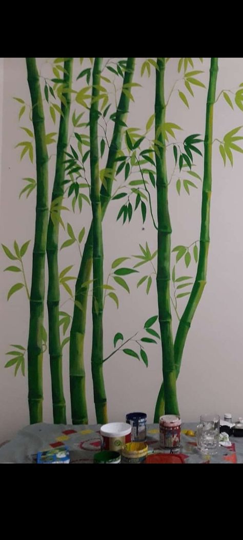 Bamboo Landscape Painting, Bamboo Oil Painting, Bamboo Forest Fantasy Art, Chinese Bamboo Forest, Bamboo Chinese Painting, Art