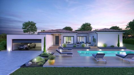 Modern Pool House, Modern House Facades, Modern Pools, Casa Exterior, Facade House, Pool House, Habitat, Swimming Pools, Modern House