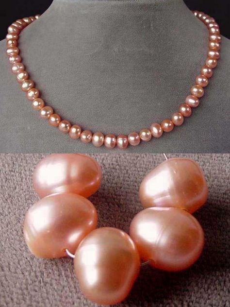 Pearl X Pink Pearl, Peach Flambe, 90s Home, Perfect Peach, Pearl Beach, Oyster Pearl, Pearl Strand, Semi Precious Jewelry, Gold Pearl Necklace