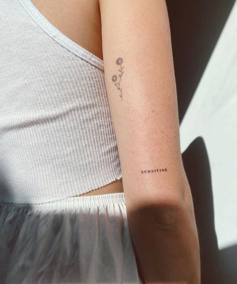 Word Tattoo Placements, Pisces Szn, Purple Tattoos, Small Forearm Tattoos, Elbow Tattoos, Small Pretty Tattoos, Petite Tattoos, Tasteful Tattoos, Text Tattoo