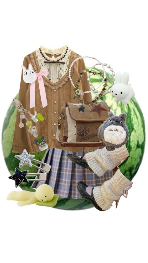 #green #vintage #nature #vibes #totoro #miffy #stars #outfit #outfitideas #cute #smiski #viviennewestwood Stars Outfit, Nature Vibes, Vintage Nature, Green Vintage, Summer Makeup, Vivienne Westwood, Stars, Green, Nature