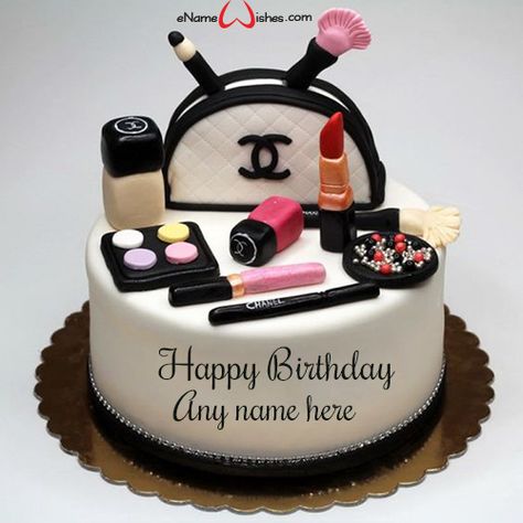 Write name on pictures by stylizing their names and captions by generating text on Magical Happy Birthday Wishes with Name with ease. Makeup Birthday Cakes, Chanel Birthday Cake, Write Name On Cake, Birthday Cake Write Name, Chanel Cake, Birthday Cake Writing, Artist Cake, Cake Writing, London Cake