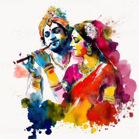 krishna radha holi colourful on white background painting generative AI White Background Painting, Background Painting, Calligraphy For Beginners, Vedic Art, Krishna Radha, Cityscape Photos, Logo Banners, Nature Backgrounds, Heart With Arrow