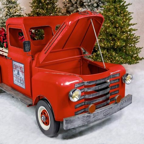 Large Red Truck - Glossy Red - 118.1"x49.2"x55.1" - Bed Bath & Beyond - 35171227 Christmas Yard Decor, Produce Stand, Truck Decor, Christmas Yard Decorations, Christmas Yard, Holiday Store, Christmas Truck, Christmas Store, Red Truck