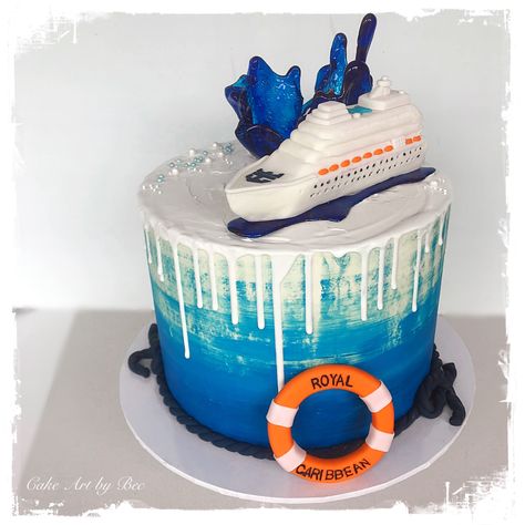 Cruise Ship Cake Ideas, Cruise Birthday Cake, Ship Cake Ideas, Birthday On A Cruise, Cruise Ship Cake, Cruise Cake, Bon Voyage Cake, Ship Cake, Boat Cake