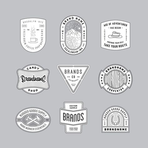 vintage logo, badge, insignia, patch and label branding design bundle 100 pcs tamplate pick yours ! | vintage logo, badge, insignia, label | Brainware Graphic Hard Workers, Logo Badge, Coffee Branding, Vintage Logo, Design Bundles, Logo Templates, Brand Names, Branding Design, Branding