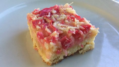 Lemon Rhubarb Bars Recipe | Allrecipes Rhubarb Bars Recipes, Rhubarb Squares, Lemon Rhubarb, Rhubarb Bars, Rhubarb Desserts, Rhubarb Crisp, Rhubarb Crumble, Tart Filling, Shortbread Bars