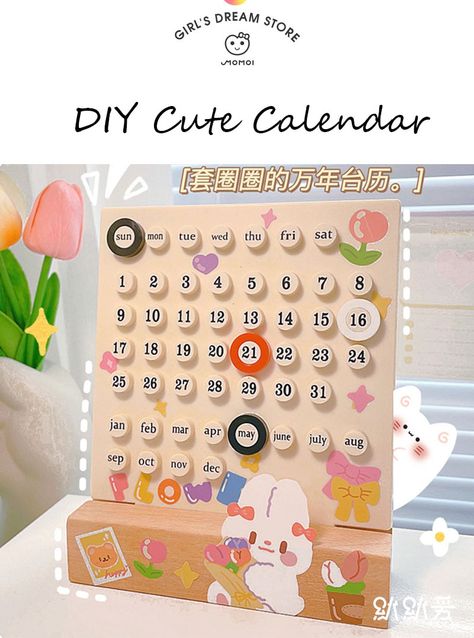 SKYSONIC Ins Creative Time Perpetual Table Calendar Manual Acrylic Desk Calendario Home Decoration 3 Ring Date Record Gift Set| | - AliExpress Calendar In Home, Diy Table Calendar, Hand Crafts Ideas Creative For Home, Calendar Decoration Ideas, Aesthetic Calendar Ideas, Table Calendar Design Ideas, Clay Desk Decor, Calendar Design Creative, Desk Calendar Design Creative