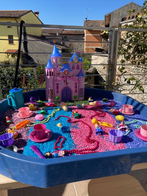 Fairy Tuff Tray Ideas, Princess Sensory Play, Fairy Tale Tuff Tray Ideas, Unicorn Tuff Tray, Tuff Tray Ideas Toddlers, Princess Activities, Diy Toddler Toys, Fairy Tale Activities, Sensory Tray