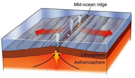 This picture shows the Mid Ocean Ridge.It is the part down the middle Mid Ocean Ridge, Divergent Boundary, Plate Boundaries, Geography Lessons, Plate Tectonics, Boundaries, Science Fair Projects, Divergent, Photo To Video