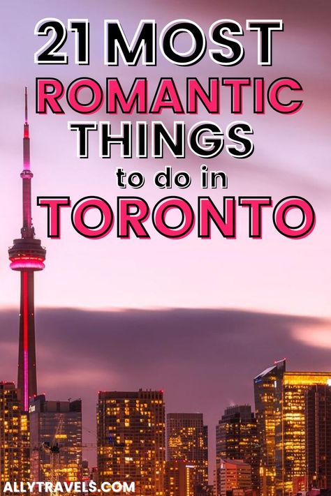 Planning a romantic night out in Toronto? Check out my guide to the most romantic things to do in Toronto. My list includes free things to do, romantic restaurants in Toronto, romantic places in Toronto, romantic places in Toronto, Toronto date night ideas, including spots for dinner and drinks. Places In Toronto, Toronto Travel Guide, Things To Do In Toronto, Visit Toronto, Unique Date Ideas, Romantic Restaurants, Travel Destinations Photography, Toronto Island, Romantic Ideas