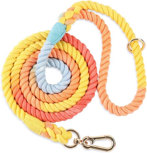 Amazon.com : NUGUTIC 5 FT Dog Leash Handmade Braided Rope Dog Leash for Small Medium and Large Dogs, Colorful Macaron : Pet Supplies Wedding Dog Leash, Short Dog Leash, Handmade Dog Leash, Short Dog, Rope Dog Leash, Rope Leash, Puppy Supplies, Rope Dog, How To Make Rope