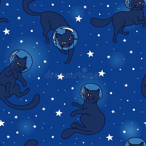 Cat Cute Doodle, Animated Space, Space Cats Aesthetic, Astronaut Cat Doodle, Space Cat Art, Cat Floating, Cats In Space Art, Cat In Space Painting, Cats In Space