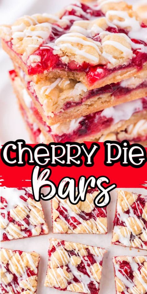 Pan Bars, Jello Mousse, Cherry Pie Bars Recipe, Unique Cheesecake, Cherry Slab Pie, Homemade Cherry Pie, Lunch Lady Brownies, Cherry Pie Bars, Recipe For Lunch