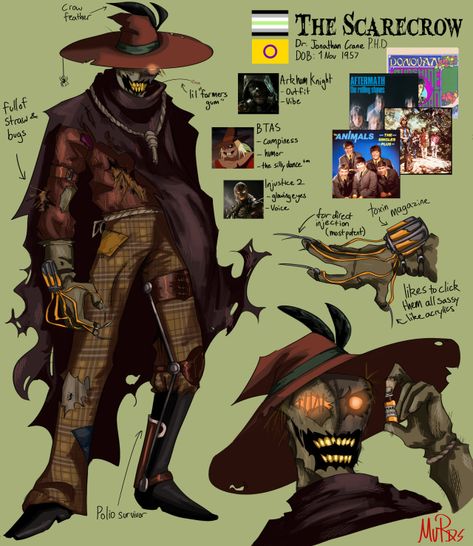 Straw Page Ideas, The Scarecrow Batman, Scarecrow Oc, Dc Scarecrow, Batman Scarecrow, Scarecrow Character, Fan Art Dc, Scarecrow Design, Scarecrow Batman