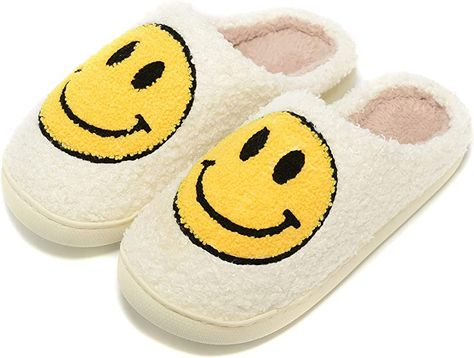 Retro Fuzzy Face Slippers for Women Men, Retro Soft Fluffy Warm Home Non-Slip Couple Style Casual Smiley Face Slippers Indoor Outdoor Anti-Skid Warm Cozy Foam Slide Fuzzy Slides with Soft Memory Foam Shoes Fuzzy Slides, Laughing Face, Preppy Women, Yellow Smiley Face, Memory Foam Shoes, Plush Slippers, Indoor Slippers, Cute Slippers, Winter Comfort