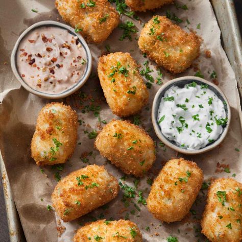 Best Ever Potato Croquettes Mexican Shredded Beef, Salmon Croquettes, Potato Croquettes, Potato Snacks, Potato Rice, Potato Bites, Vegan Potato, Shredded Beef, How To Cook Potatoes