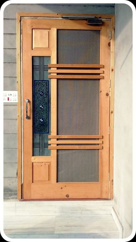 Mosquito Door Design, Wood Door Design, Net Door, Exterior Door Designs, Window Glass Design, Flush Door Design, House Main Door Design, Single Door Design, Door Design Photos