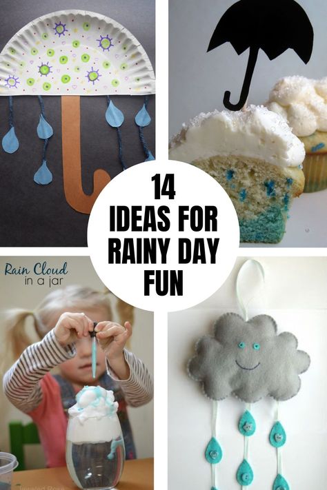 Stay indoors and make these fun rainy day ideas including fun treats, experiments, crafts, and more. Rainy Day Ideas, Rain Cloud Costume, Cloud Costume, Cloud In A Jar, Mr Printables, Rain Sticks, Rainbow Craft, Diy Clouds, Rainy Day Fun