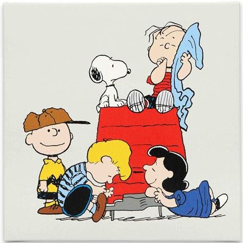 Limited-time deal: Open Road Brands Peanuts Charlie Brown, Snoopy and Friends Gallery Wrapped Canvas Wall Decor - Fun Charlie Brown Wall Art for Home Decor Charlie Brown And Friends, Brown Ornaments, Charlie Brown Characters, Snoopy Dog House, Snoopy And Friends, Sweet Illustration, Peanuts Charlie Brown Snoopy, Peanuts Charlie Brown, Cute Wall Decor