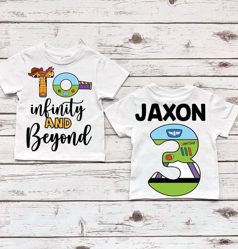 To Infinity And Beyond Shirt, Buzz Birthday, Woody Birthday, Preschool Science Activities, Toy Story Shirt, Story Birthday, Toy Story Birthday, Preschool Science, Graduation Shirts