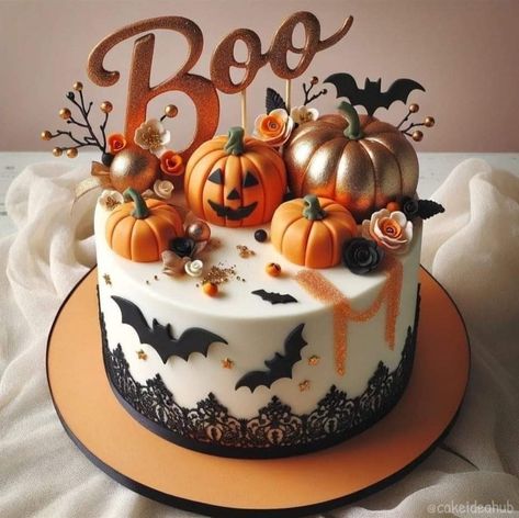 Cake Ideas Halloween, Halloween Cakes Birthday, Birthday Cake Aesthetic Vintage, Halloween Birthday Cake Ideas, Summerween Party, Halloween Cake Design, Halloween Cake Ideas, Cute Halloween Cakes, Birthday Cake Aesthetic