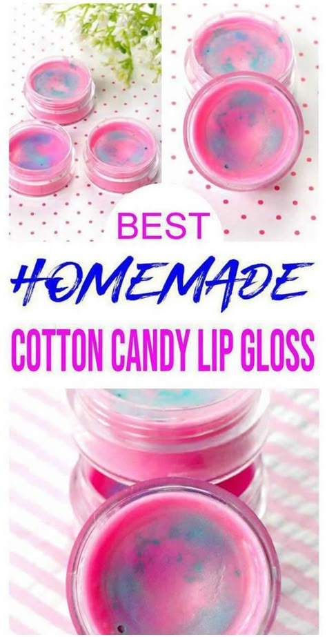 blue & pink swirl cotton candy lip gloss in lip balm containers Selling Beauty Products, Homemade Beauty Products To Sell, Diy Beauty Products To Sell, Candy Lip Balm, Easy Lip Balm, Homemade Lip Gloss, Make Lip Gloss, Candy Lip Gloss, Homemade Cotton Candy