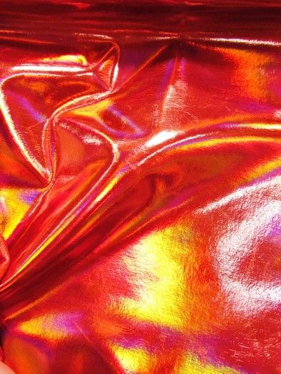 Shop our Ultra Holographic Glossy Patent Spandex Vinyl Fabric / Red / Sold By The Yard and other Spandex Fabric with monthly discounts and savings Big Z Fabric, Holographic Fabric, Fabric Red, Orange Design, Online Fabric, Vinyl Fabric, Red Aesthetic, Fabric Texture, Red Fabric