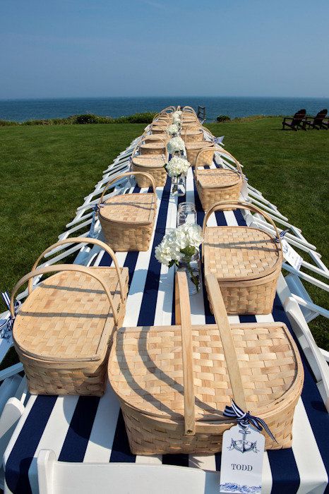 Picnic Basket Set, Nantucket Wedding, Picnic Hamper, Massachusetts Wedding, 17 Kpop, Picnic Wedding, Picnic Time, Idul Fitri, Nautical Wedding