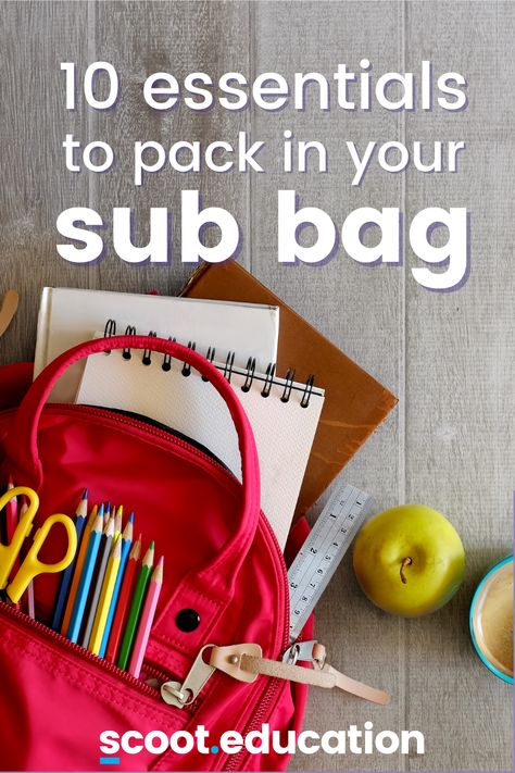 Elementary School Substitute Teacher, Substitute Activities Second Grade, Being A Substitute Teacher, Whats In My Substitute Teacher Bag, Substitute Teacher Kit, Supply Teacher Bag, Substitute Bag Of Tricks, Substitute Teacher Prizes, Substitute Classroom Management