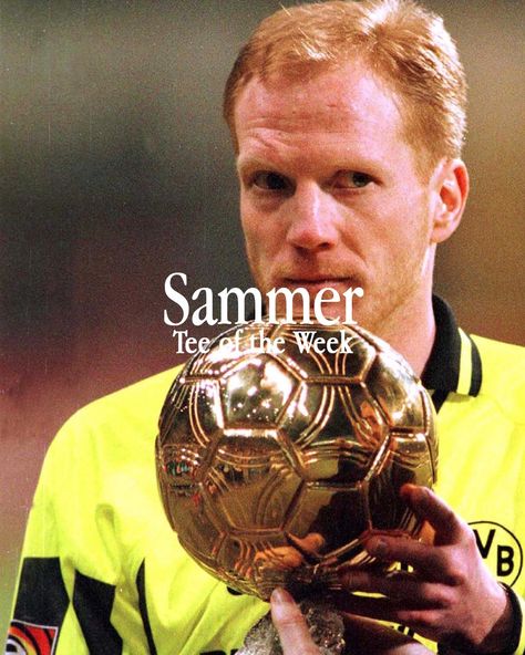 [Drop of the Week: Sammer & Dedê] This Wednesday, Dortmund has the opportunity to shine once again on the European stage. The timing is perfect to present you my two upcoming t-shirts featuring two icons of Borussia Dortmund: Matthias Sammer, the emblematic and victorious figure of Borussia Dortmund from the 90s, and Dédé, one of the favorites of BVB fans who has experienced it all. From the era of Jan Koller and Rosický to the golden generation of Hummels, Götze, and Lewandowski — Ce mercred... Matthias Sammer, Stanley Matthews, George Weah, Van Basten, Football Awards, France Football, Football Legends, Good Soccer Players, Best Football Players