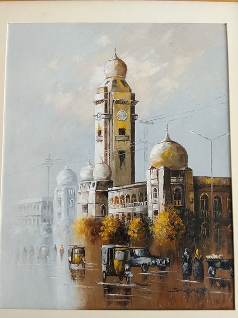 Artist: Tariq Gill Size: 24"x30" Medium : Acrylic on canvas Easel Art Gallery Shop No.1 , 27-C , Stadium Lane-1 ( Khada Market), Phase 5 , DHA , Karachi , Pakistan Email: easelartgallery.pk@gmail.com Number: 0300-8478996 DM for price Karachi Painting, Multimedia Arts, Abstract Art Painting Diy, Old Building, Paintings For Sale, Diy Painting, Abstract Art Painting, Art Gallery, Abstract Art