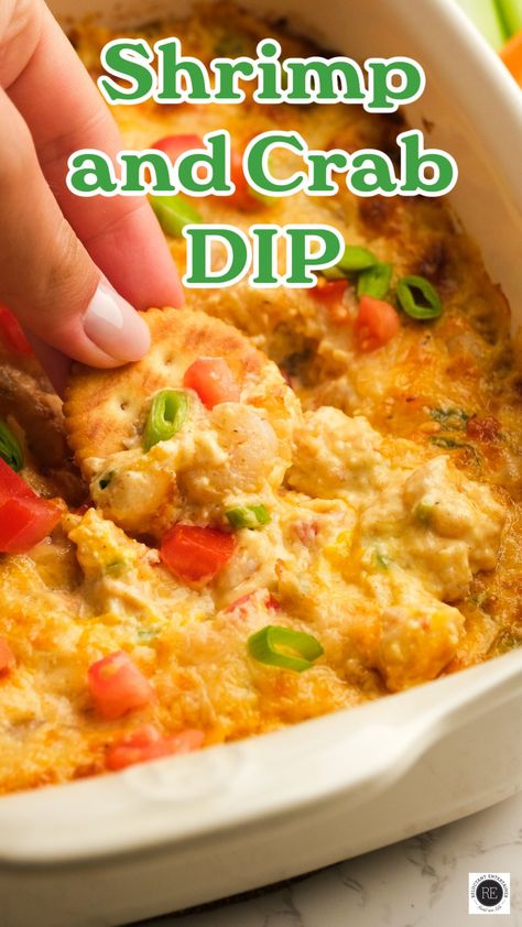 Loaded with sweet, tender shrimp and crab and plenty of cheese, Shrimp and Crab Dip is a super easy party pleaser that’ll disappear quickly! Hot Crab And Shrimp Dip, Shrimp And Crab Appetizers, Cajun Crab And Shrimp Dip, Hot Shrimp And Crab Dip, Shrimp And Crab Spinach Dip, Crab Appetizers Easy, Crab And Shrimp Dip, Shrimp And Crab Dip, Spicy Crab Dip