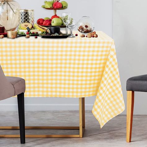 Gingham Coat, Buffalo Check Tablecloth, Yellow Tablecloth, Farmhouse Tablecloths, Gingham Napkins, Gingham Tablecloth, Checkered Tablecloth, Blue Tablecloth, Plaid Tablecloth