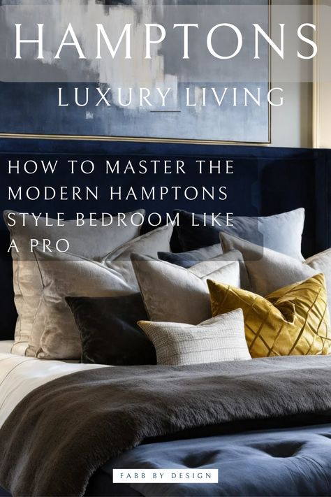 🌟 Welcome to the Modern Hamptons Style | Step-By-Step Guide For A Luxury Bedroom Interior Design. This is the final episode of our three-part Hamptons luxury bedroom interior design series! In this episode: Discover the serene and refined color schemes of Modern Hamptons Style 🎨 Learn how to select luxurious yet understated bedding and textiles 🛏️ Get tips on incorporating sleek furniture and decor for a contemporary feel 🛋️ Find out how to balance modern aesthetics with cozy comfort 🌿. Master Bedrooms Hamptons, Hamptons Style Bedrooms Master Suite, Hamptons Bedroom Master Suite, Hampton Bedroom Ideas, Hamptons Style Bedrooms, Hamptons Style Bedroom, Hampton Bedroom, Modern Hamptons Style, Hamptons Bedroom