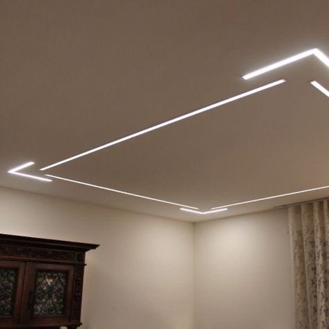 False Ceiling Led Lighting, Profile Light Wall Design, Led Profile Plafond, Profile Led Light In Ceiling, Led Profile Lighting Design, Led Profile Lighting Design Ceiling, Kitchen Ceiling Design, Profile Light, Luxury Ceiling Design