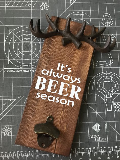 Hunting,hunters gift,antlers, cast iron antlers, bottle opener wall mount, gifts for Dad, gift for brother, gift for son, gift for Uncle, Christmas personalized gifts, cool gift, www.etsy.com/shop/SouthCoastVinylusa Bottle Opener Wall Mount, Thoughtful Gifts For Him, Diy Gifts For Men, Diy Gifts For Dad, Gifts For Uncle, Hunting Gifts, Gifts For Hunters, Gift For Brother, Beer Gifts