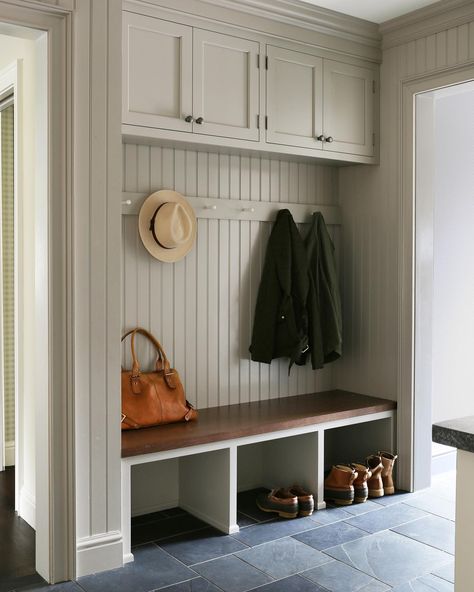 Mudroom reveal at our Princeton project 👏🏻👏🏻 The most beautiful spot to make a mess. This galley style room at the back entry was… | Instagram Galley Mudroom, Oak Bench Seat, Small Mudroom Ideas, Utility Room Designs, Mudroom Remodel, Entry Closet, Mud Room Entry, Shoe Room, Mudroom Entryway