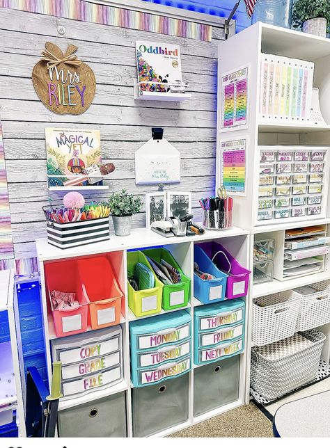 Reading Specialist Classroom Setup, Ikea Classroom, Teacher Desk Areas, Reading Support, Teacher Desk Organization, Teaching Classroom Decor, Slp Ideas, Kindergarten Classroom Decor, Finds On Amazon