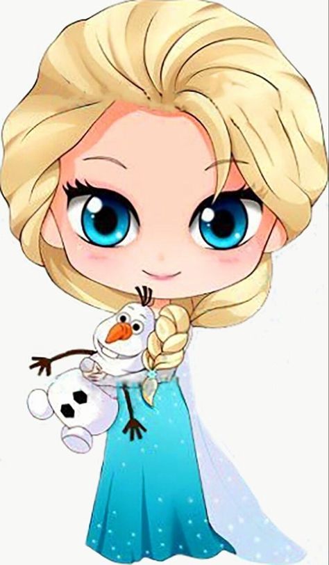 Cute Disney Characters Drawing, Elsa Chibi, Chibi Disney, 4de Verjaardag, Cute Disney Characters, Disney Princess Cartoons, Idee Cricut, Kawaii Disney, Cute Disney Drawings