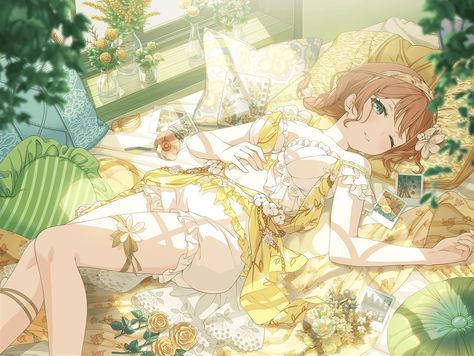 saaya bandori || credit: official card Saaya Yamabuki, Bandori Cards, Poppin Party, Rythm Game, Social Games, Rhythm Games, Girl Bands, Visual Novel, Art Reference Photos